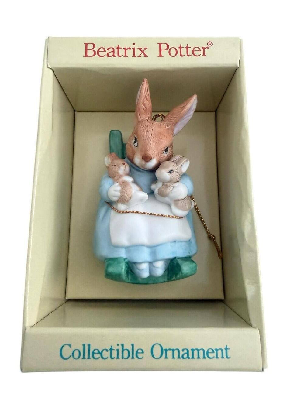 Vintage 1988 Schmid Beatrix Potter Porcelain Rabbit Ornament New In Box Japan